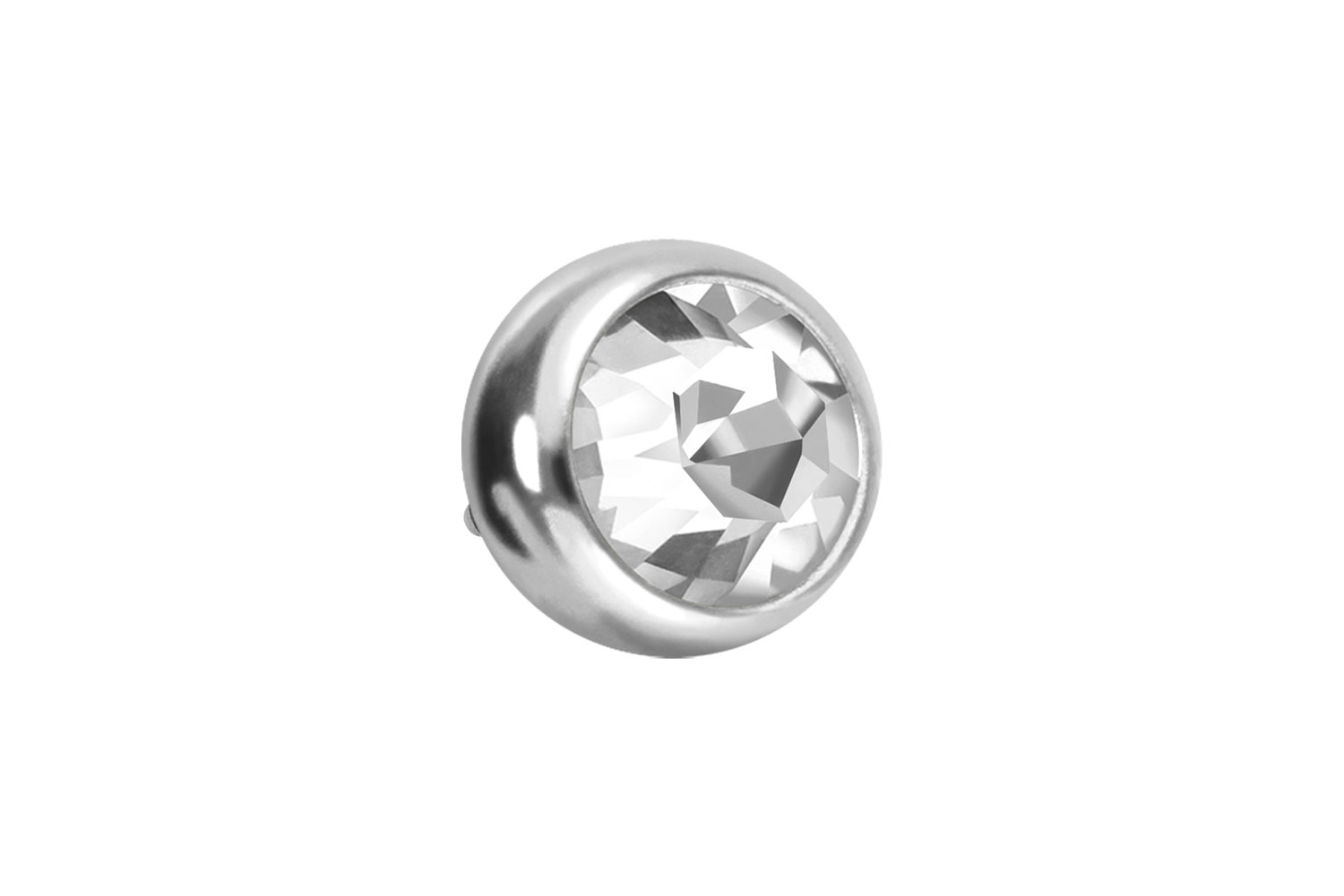 Titan Schraubkugel mit Außengewinde KRISTALL von Piercingline